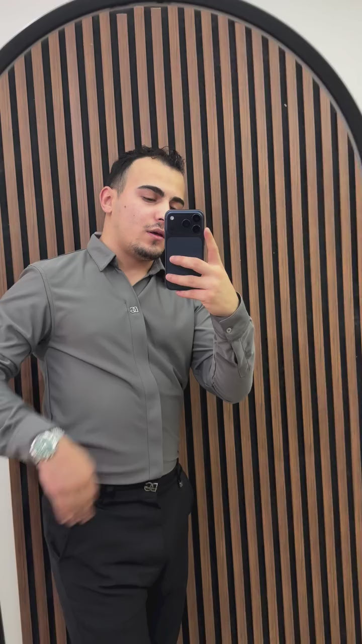 DG  Antrasit (Gri) Gömlek & Siyah Pantolon Takım
